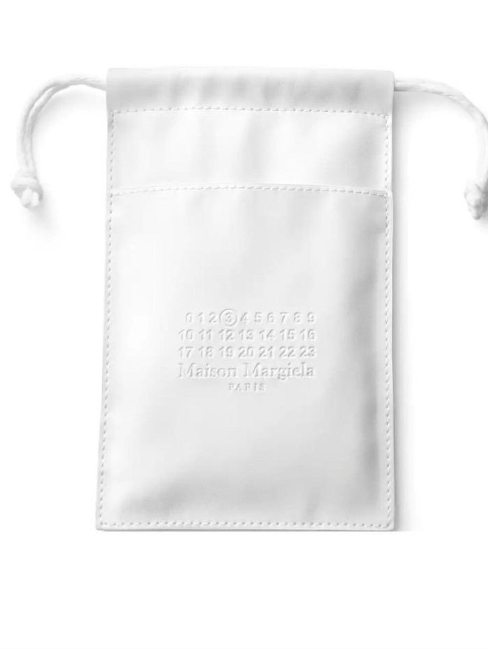 Maison Margiela Replica leather drawstring White pouch For Passport Or Travel